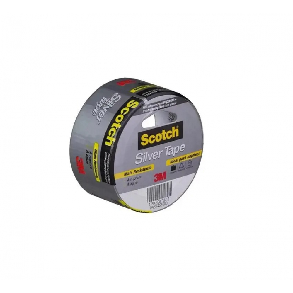 Fita Adesiva Silver Tape Cinza 3M 45mm X 5m - Fita Silver Tape