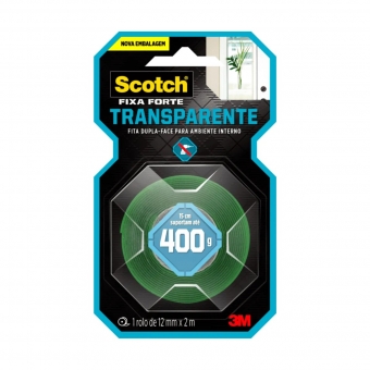 Fita Fixa Forte 3M Rolo 12mmx2m - Transparente